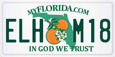 FL license plate ELHM18