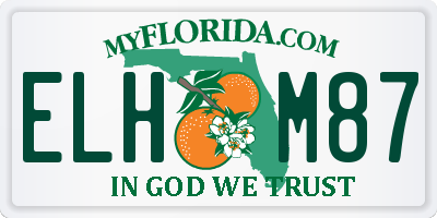 FL license plate ELHM87