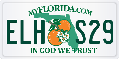 FL license plate ELHS29