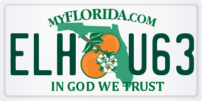 FL license plate ELHU63