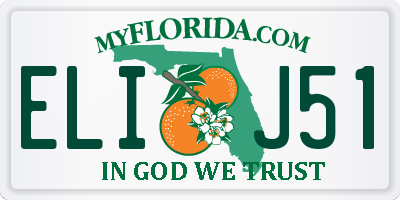 FL license plate ELIJ51