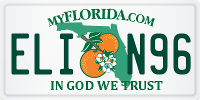 FL license plate ELIN96