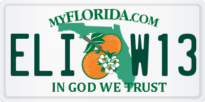 FL license plate ELIW13