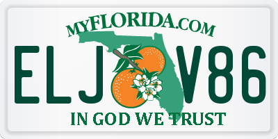 FL license plate ELJV86