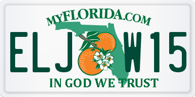 FL license plate ELJW15