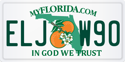 FL license plate ELJW90