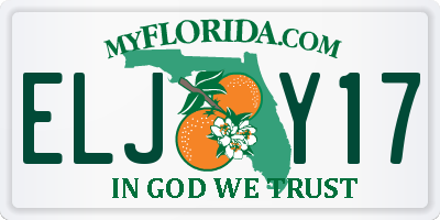 FL license plate ELJY17