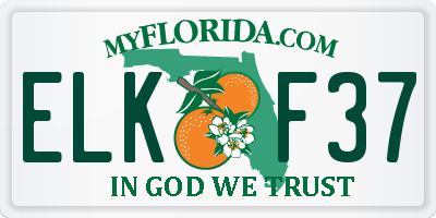 FL license plate ELKF37