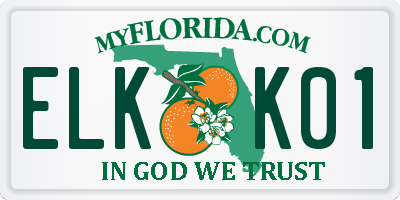 FL license plate ELKK01