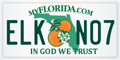 FL license plate ELKN07