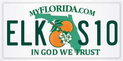 FL license plate ELKS10