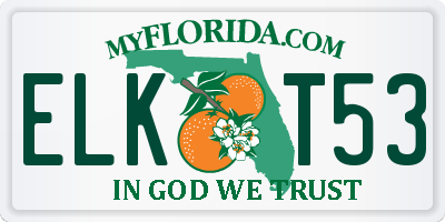 FL license plate ELKT53