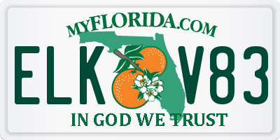 FL license plate ELKV83