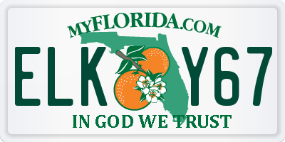 FL license plate ELKY67