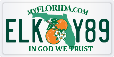 FL license plate ELKY89