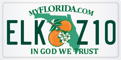 FL license plate ELKZ10