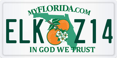 FL license plate ELKZ14