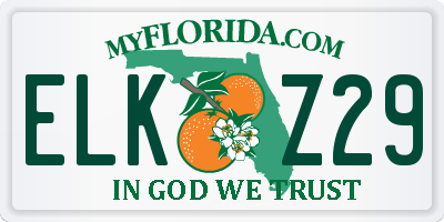 FL license plate ELKZ29