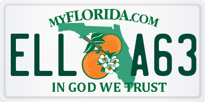 FL license plate ELLA63