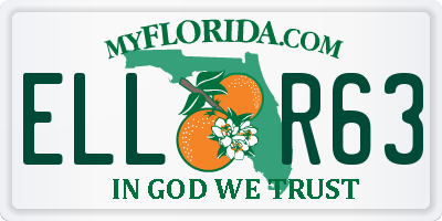 FL license plate ELLR63