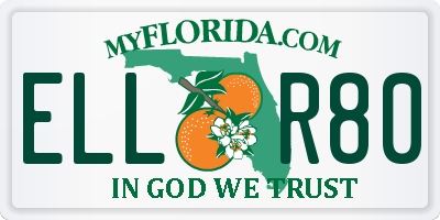 FL license plate ELLR80