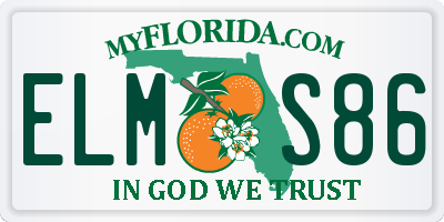 FL license plate ELMS86
