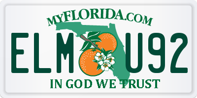 FL license plate ELMU92