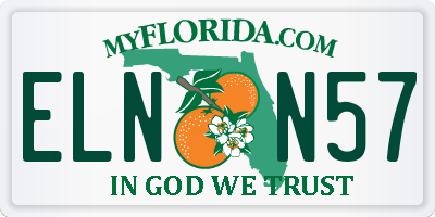 FL license plate ELNN57