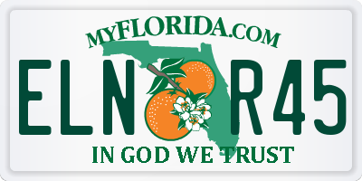 FL license plate ELNR45