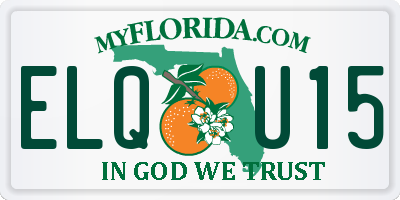 FL license plate ELQU15