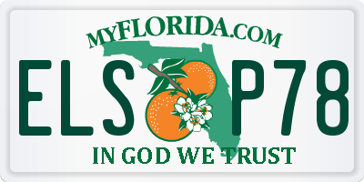 FL license plate ELSP78