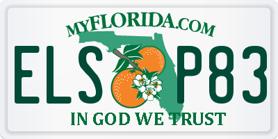 FL license plate ELSP83