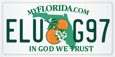 FL license plate ELUG97