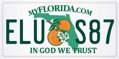 FL license plate ELUS87