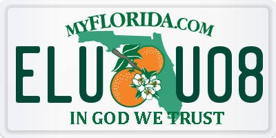 FL license plate ELUU08
