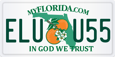 FL license plate ELUU55