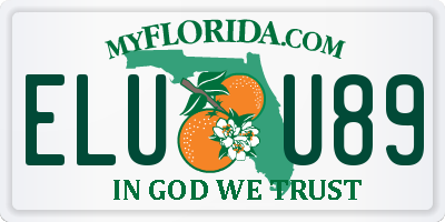 FL license plate ELUU89