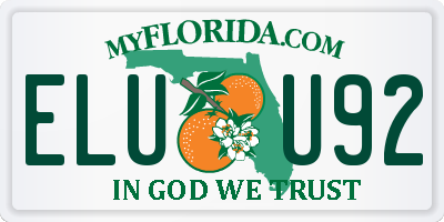 FL license plate ELUU92