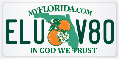 FL license plate ELUV80