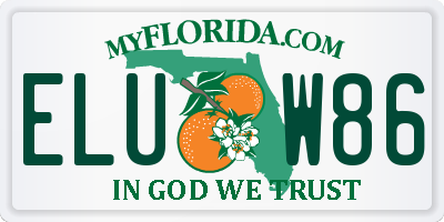 FL license plate ELUW86