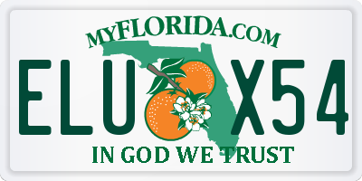 FL license plate ELUX54