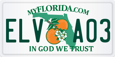 FL license plate ELVA03