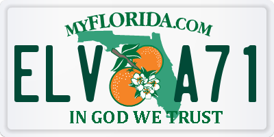 FL license plate ELVA71