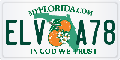 FL license plate ELVA78