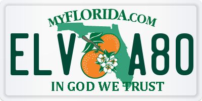 FL license plate ELVA80