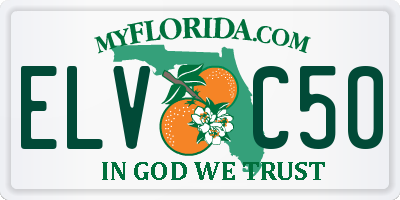 FL license plate ELVC50