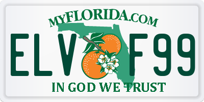 FL license plate ELVF99