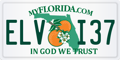FL license plate ELVI37
