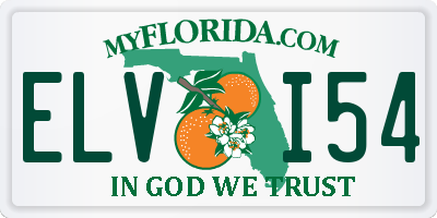 FL license plate ELVI54