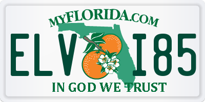 FL license plate ELVI85